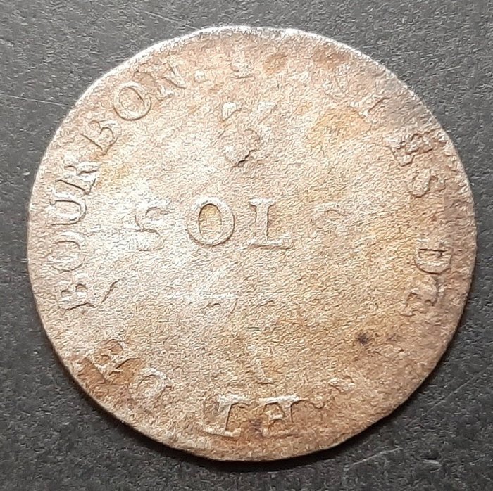 Øerne Frankrig og Bourbon Ludvig 16 (1774-1792) 3 Sols 1779-A Paris