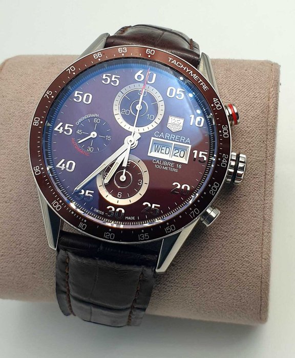 TAG Heuer - Carrera Calibre 16 Automatic Chronograph Brown Dial - CV2A12 - Mænd - 2011-nu