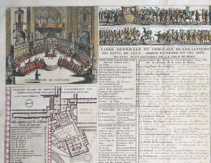 Europa - Città del Vaticano Conclave; H A Chatelain - L'Idee Generale du Conclave de l'exaltation des Papes - 1701-1720