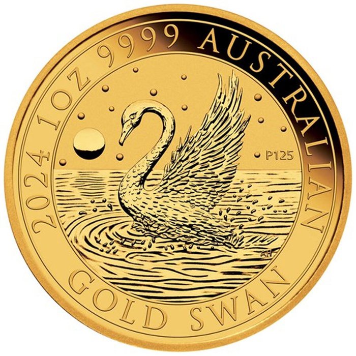 Australien 2024 1 oz $100 AUD Swan Gold Coin BU (In capsule)