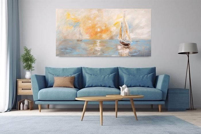 Monika Spiewak - Sailboat - XXL -  on Frame - Ready to Hang