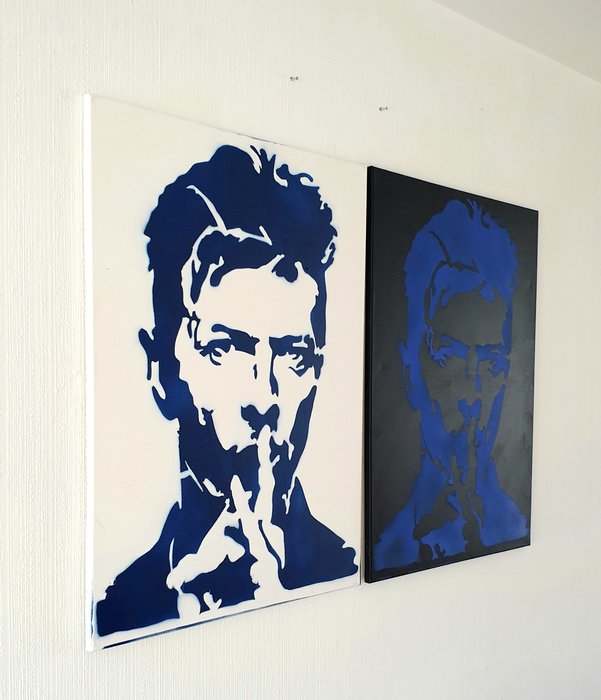 Liesens - David Bowie pos  neg ( lot van 2 schilderijen)