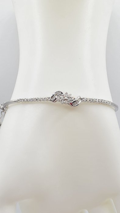 Armbånd - 18 kraat Hvidguld -  1.00ct. tw. Diamant (Natur)  - Diamant - Gratis fragt