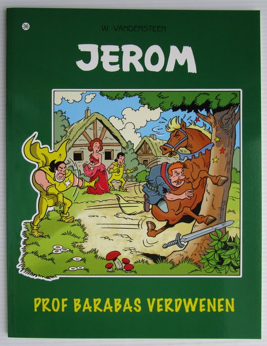 Jerom 36 - Prof Barabas verdwenen + originele pagina (p.4) - 1 Album - Første udgave - 2014