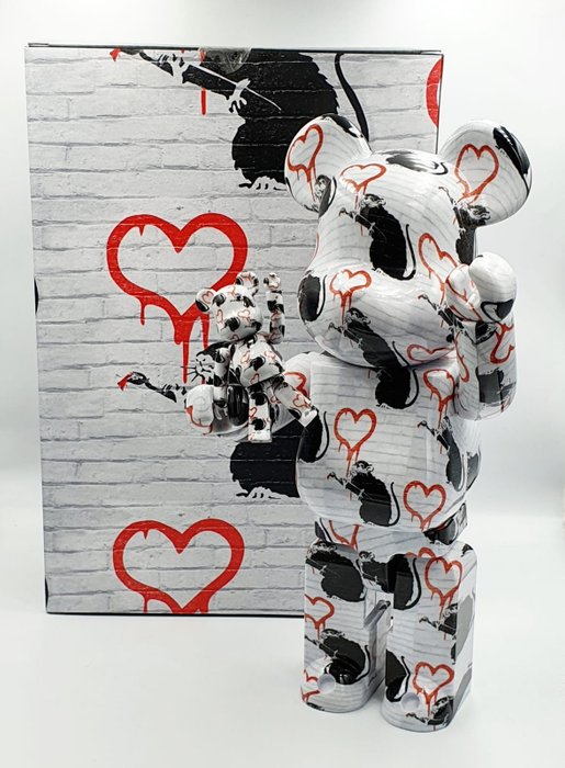 Banksy X Brandalism X Medicom toy Be@rbrick - Banksy Love Rat 100%  400% Bearbrick 2021