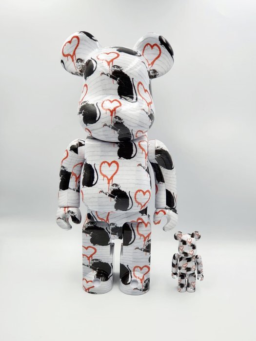 Banksy X Brandalism X Medicom toy Be@rbrick - Banksy Love Rat 100%  400% Bearbrick 2021