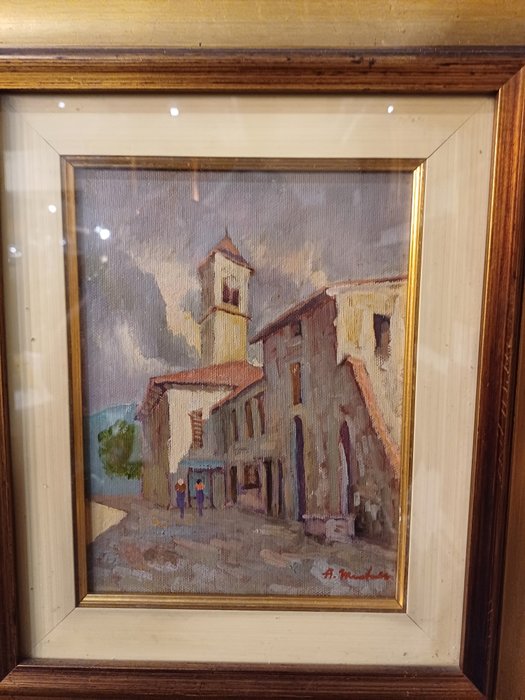 Angelo Muchetti  (1912 - 1960) - Paese sul lago di Garda