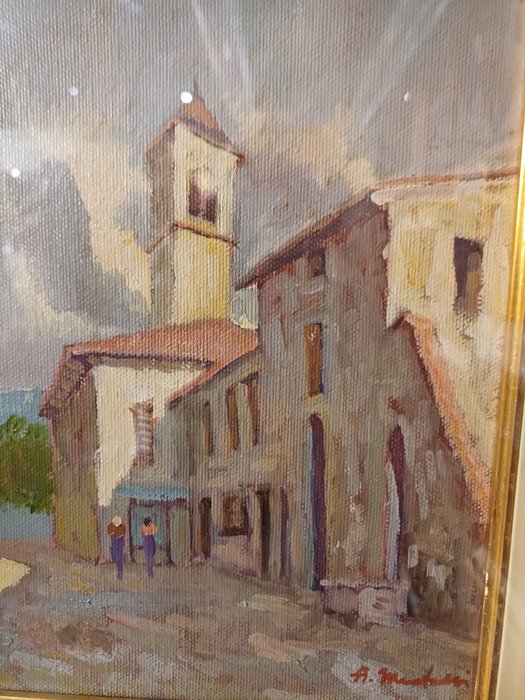 Angelo Muchetti  (1912 - 1960) - Paese sul lago di Garda