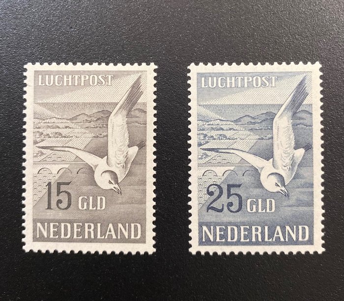 Holland 1951 - Luftpoststempler Måge - NVPH LP12 en LP13