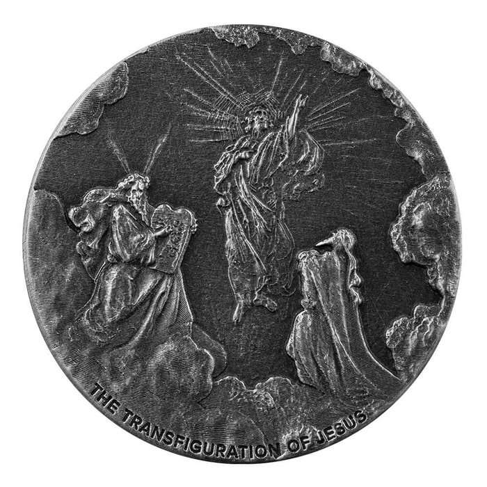 Niue. 2 Dollars 2020 Die Verklärung Jesu - Antique Finish, 2 Oz (.999)