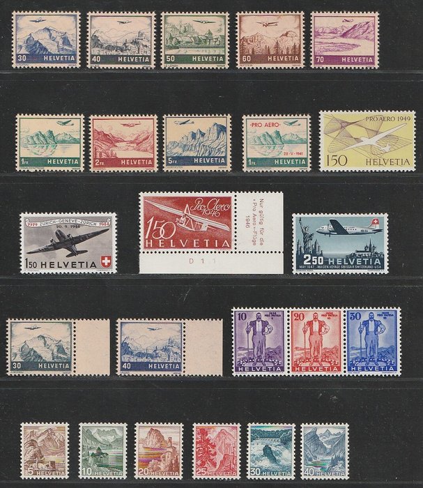 Schweiz 1936/1952 - Forskellige bedre sæt - Michel A294/A296, 387/394, 395, 438, 470, 479, 500/505, 506/507, 518