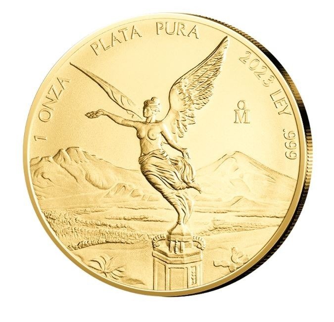 Mexico. 1 Onza 2023 Libertad - 24 kt Gold Plated, 1 Oz (.999)  (Ingen mindstepris)