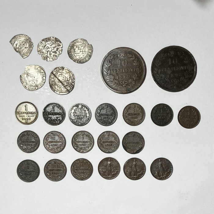 Italien. Lot 25 coins 1402-1918  (Ingen mindstepris)