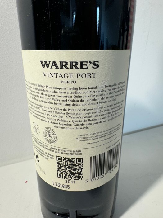 2011 Warre's - Douro Vintage Port - 1 Flaske (0,75L)