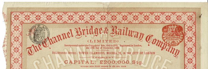 Storbritannien. - 4 Pounds 1890 - The Channel Bridge Railway Company  (Ingen mindstepris)