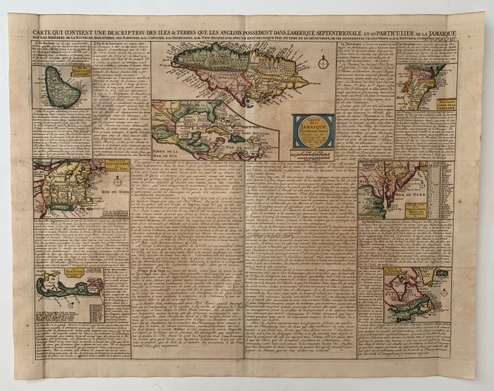 Förenta staterna - Amerika; H. Chatelain - Carte qui contient und description des Iles  Terres que les Anglois possedent dans l'Amerique - 1701-1720