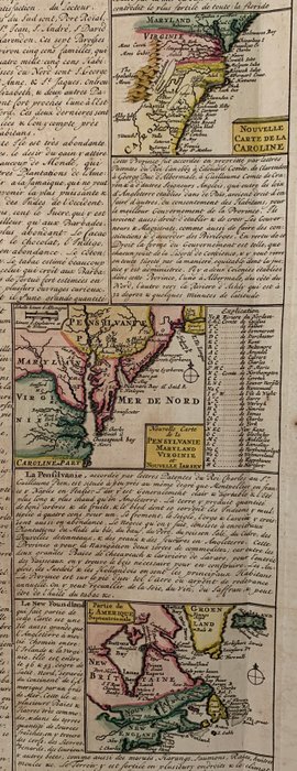 Förenta staterna - Amerika; H. Chatelain - Carte qui contient und description des Iles  Terres que les Anglois possedent dans l'Amerique - 1701-1720