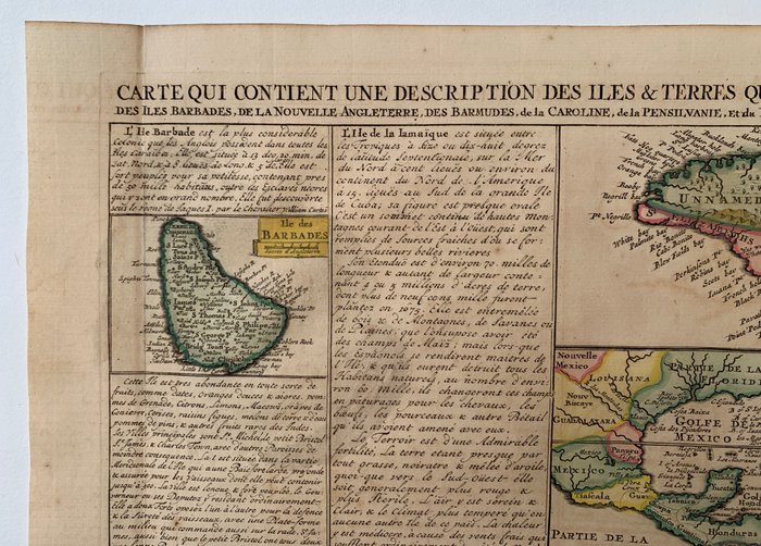 Förenta staterna - Amerika; H. Chatelain - Carte qui contient und description des Iles  Terres que les Anglois possedent dans l'Amerique - 1701-1720