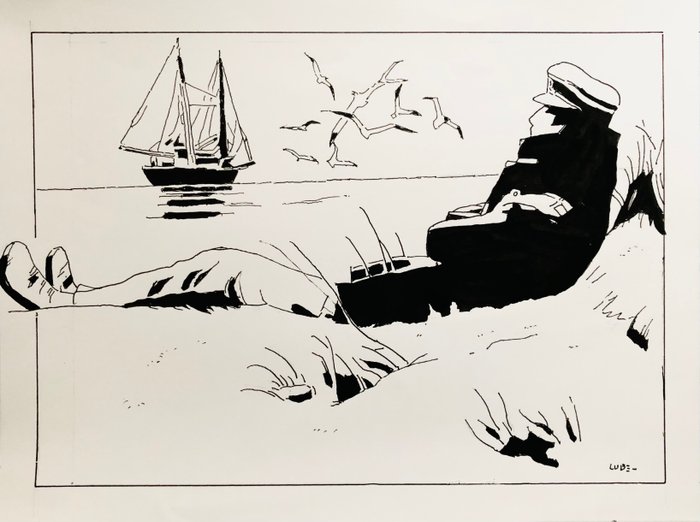 Bernasconi, Luciano alias Lube - 1 Original drawing - Corto Maltese - Omaggio a Pratt