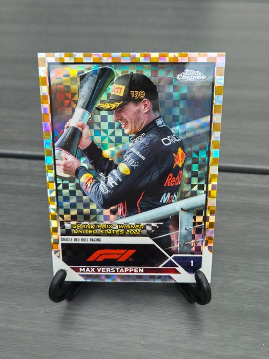 2023 Topps Chrome F1 Max Verstappen #162 Gold Checker Flag /50 - 1 Card - Næsten så god som ny (NM)