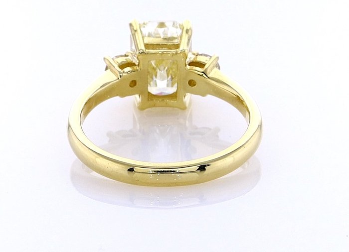 Ring - 14 karat Gulguld -  3.02ct. tw. Diamant (Naturfarvet) - Diamant