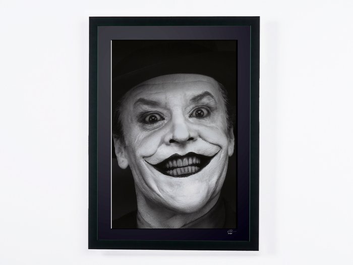 "Batman", 1989  - Jack Nicholson as "The Joker" - Fine Art Photography - Luxury Wooden Framed 70X50 cm - Limited Edition Nr 04 of 30 - Serial ID 17045 - Original Certificate (COA), Hologram Logo Editor and QR Code - 100% New items.