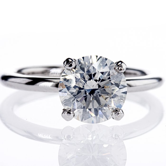 Ingen mindstepris - Forlovelsesring - 14 karat Hvidguld -  3.02ct. tw. Diamant (Natur)