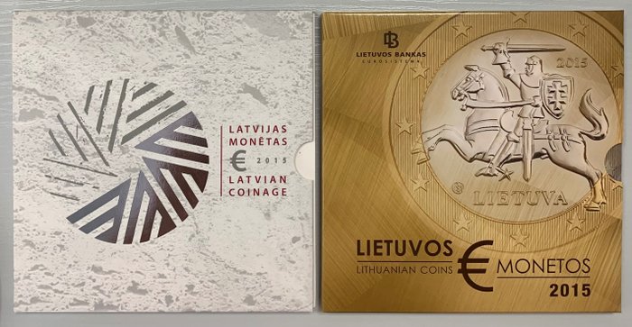 Letland, Litauen. Year Set (BU) 2015 (2 sets)  (Ingen mindstepris)