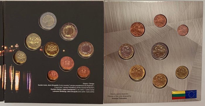 Letland, Litauen. Year Set (BU) 2015 (2 sets)  (Ingen mindstepris)