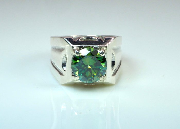 Ingen mindstepris - Ring Sølv -  4.50ct. tw. Morganit - monzonit diamantring