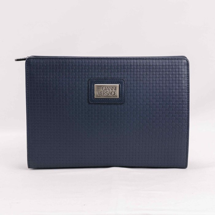 Gianni Versace - Blue Leather Clutch - Håndtaske uden hank