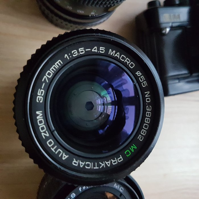 Carl Zeiss Jena, Praktica BM electronic + CZJ 28mm + 50mm + 35-70mm + 70-210mm Reflekskamera med enkelt linse (SLR)