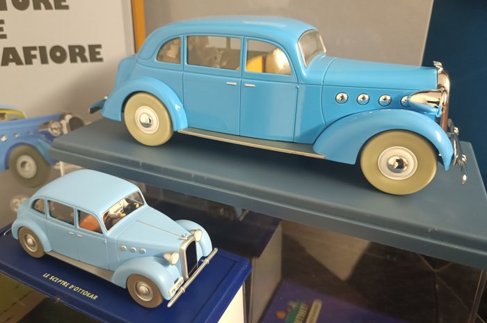 Tintin - 2 auto 1/24 + 1/43 la voiture de bianca castafiore dans le sceptre d'ottokar