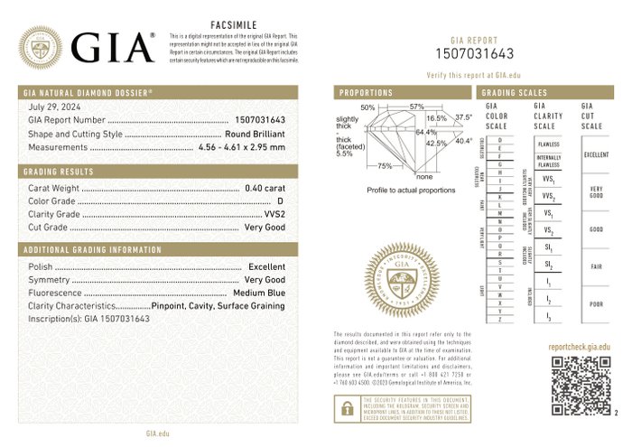 Ingen mindstepris - 2 pcs Diamant  (Natur)  - 0.80 ct - Rund - D (farveløs) - VVS2 - Gemological Institute of America (GIA) - *Matchende par* *VG*