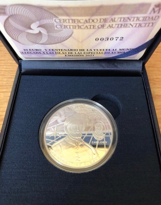 Spanien. 10 Euro 2021 "Vuelta al Mundo" Proof  (Ingen mindstepris)