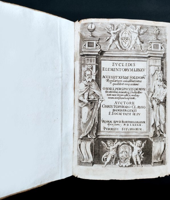 Christopher Clavius or Schlüssel - Euclidis Elementorum Libri XV or Euclid's Elements in 15 Books - 1589