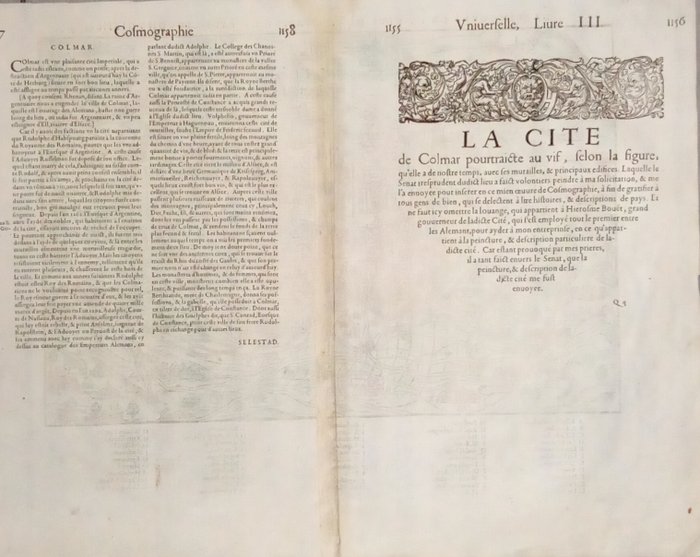 Frankrig - Colmar, Alsace; Belleforest - Le peincture de la citè de Colmar et du pays circonvoisin - 1575