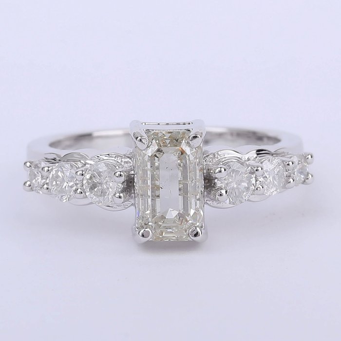 Ring - 14 karat Hvidguld -  167ct tw Diamant (Natur) - Diamant - Solitaire diamantring