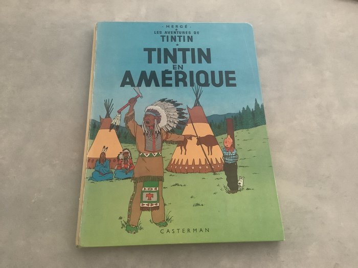 Tintin T3 - Tintin en Amérique (B35) + dédicace - C - 1 Album - Genoptryk - 1966