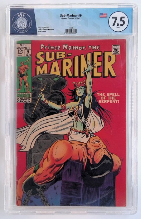 Sub-Mariner #9 - EGC graded 7.5 - 1 Graded comic - 1969