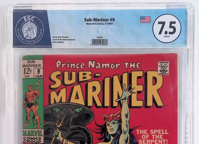 Sub-Mariner #9 - EGC graded 7.5 - 1 Graded comic - 1969