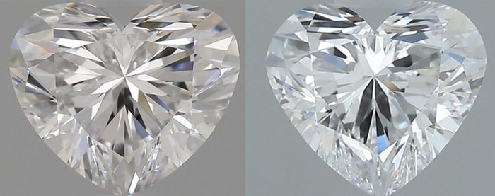 Ingen mindstepris - 2 pcs Diamant  (Natur)  - 201 ct - Hjerte - D (farveløs) - VVS1 VVS2 - Gemological Institute of America (GIA) - *Par* *VG*