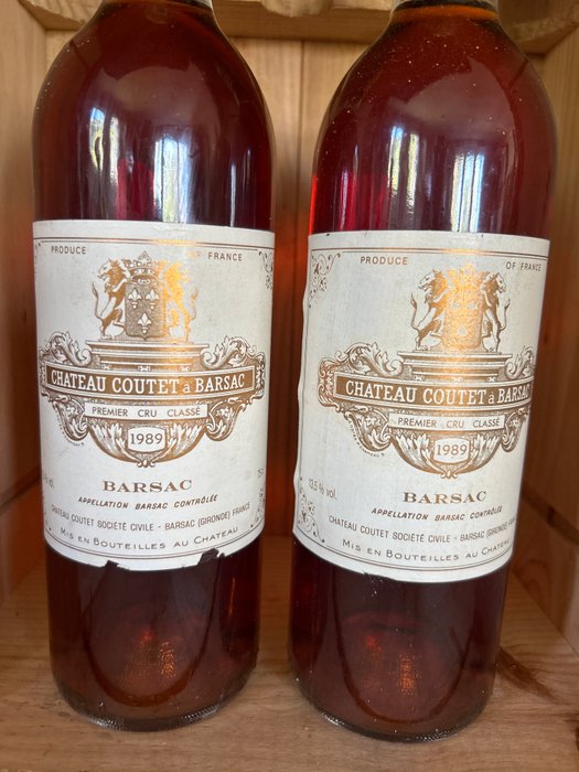 1989 Château Coutet - Sauternes 1er Grand Cru Classé - 2 Flasker (0,75 L)