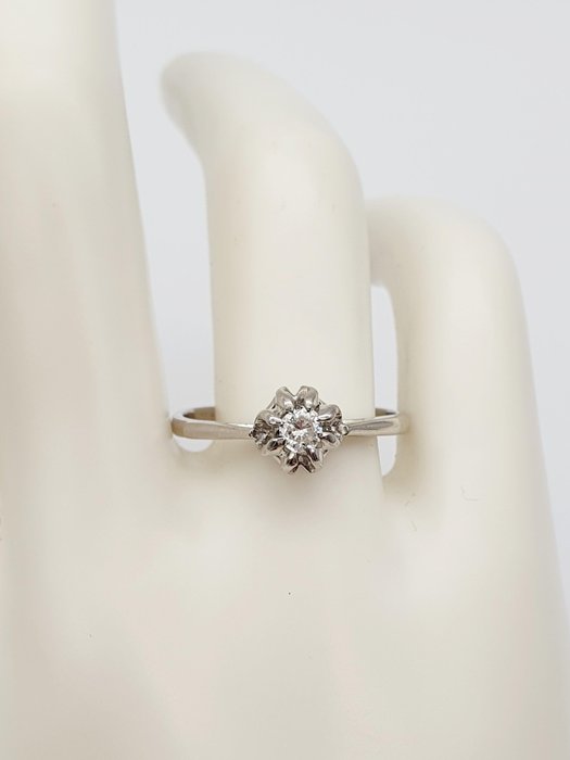 Ring - 18 kraat Hvidguld -  0.20ct. tw. Diamant (Natur)