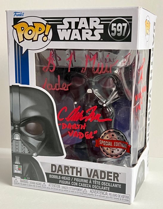 Star Wars - Brian Muir, C. Andrew Nelson and Rodney Tosh (Darth Vader) Triple Autographed Funko Pop! + COA