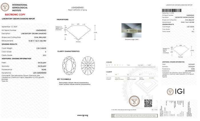 Ingen mindstepris - Ring - 18 kraat Hvidguld -  2.50ct. tw. Diamant (Laboratoriedyrket) - Oval E-VS2