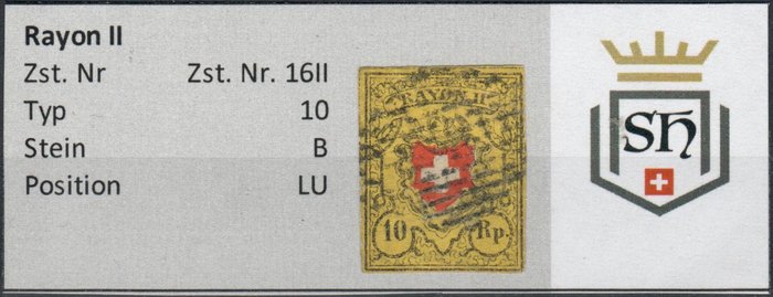 Schweiz 1850/1850 - Rayon II - Zst. Nr. 16II 8 Stück alle von Stein B (Qualität 1A) - Zumstein