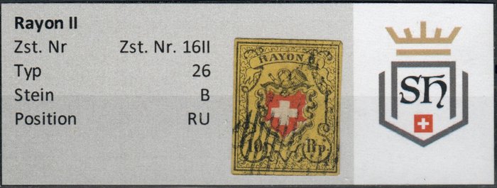 Schweiz 1850/1850 - Rayon II - Zst. Nr. 16II 8 Stück alle von Stein B (Qualität 1A) - Zumstein