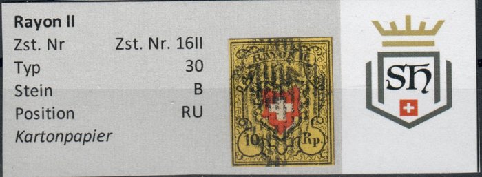 Schweiz 1850/1850 - Rayon II - Zst. Nr. 16II 8 Stück alle von Stein B (Qualität 1A) - Zumstein