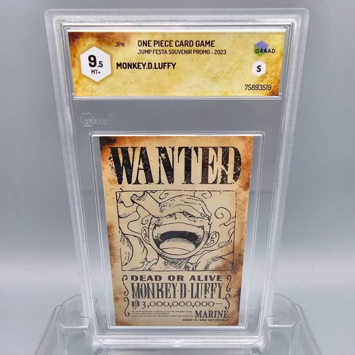 LUFFY WANTED (Promo) [Ultra Rare] - Jump Festa Souvenir Graded card - Graad 95